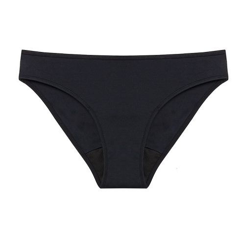 Szivárgásmentes menstruációs bikini fekete színben 